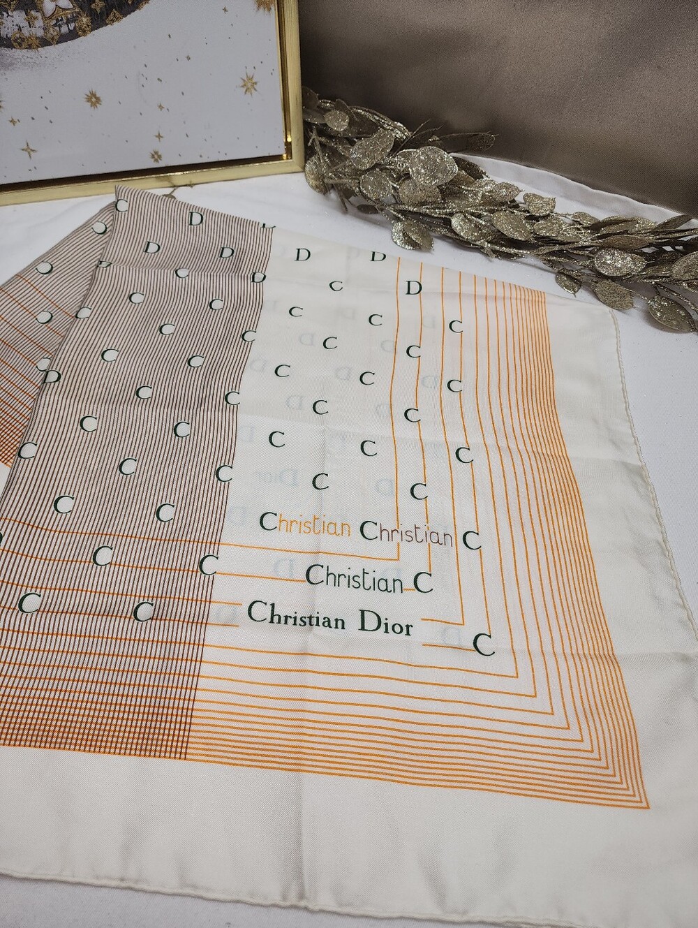 Authentic Christian Dior Silk Square Scarf